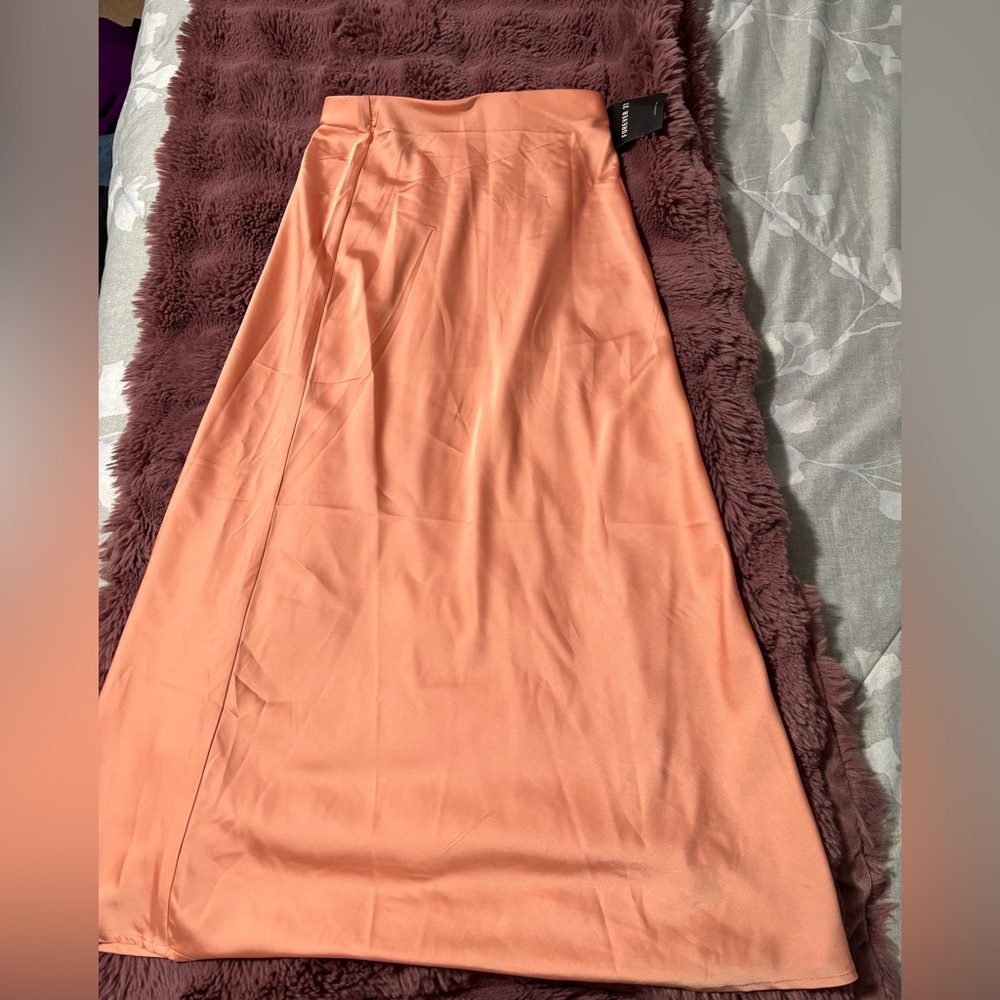 Forever 21 Peach A-Line Midi Skirt